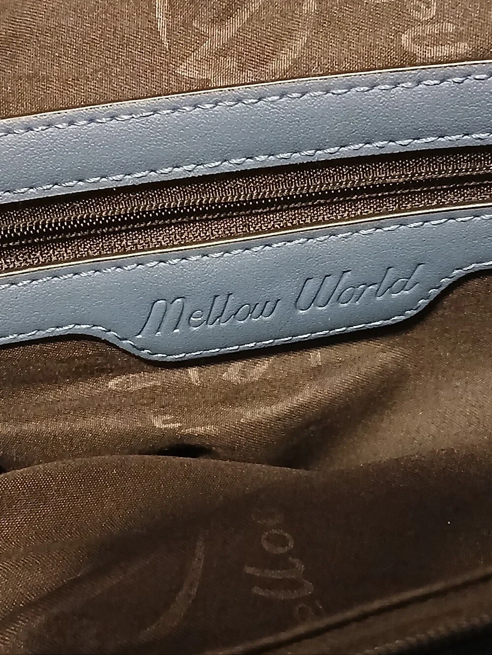 Mellow World Blue Ostrich/Croc Embossed Vegan Leather Satchel